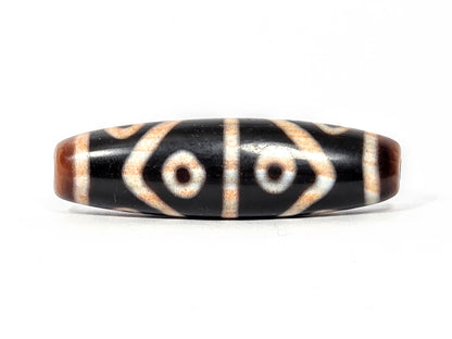 Antique Eight Eye Tiger Tooth Tibetan Dzi Bead with Extreme Bloodspots (092425)