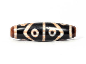 Antique Eight Eye Tiger Tooth Tibetan Dzi Bead with Extreme Bloodspots (092425)