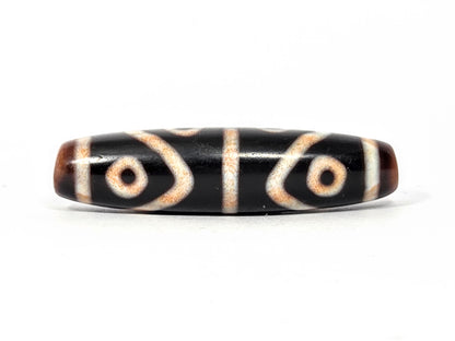Antique Eight Eye Tiger Tooth Tibetan Dzi Bead with Extreme Bloodspots (092425)