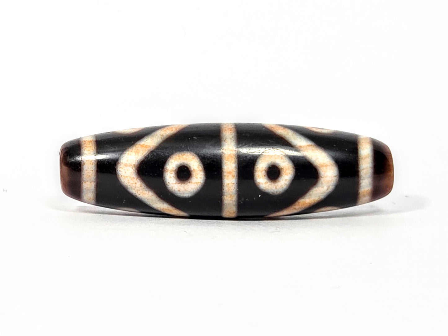 Antique Eight Eye Tiger Tooth Tibetan Dzi Bead with Extreme Bloodspots (092425)