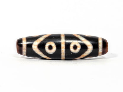 Antique Eight Eye Tiger Tooth Tibetan Dzi Bead with Extreme Bloodspots (092425)