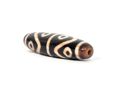 Antique Eight Eye Tiger Tooth Tibetan Dzi Bead with Extreme Bloodspots (092425)