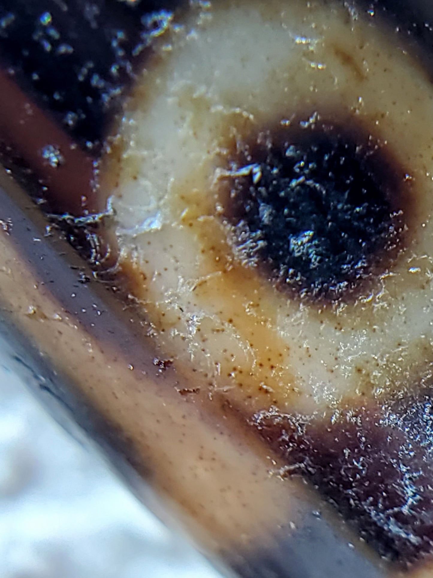 Antique Five Eye Motif Dzi Bead with Bloodspots (AntD-B-S-FiE-061223)