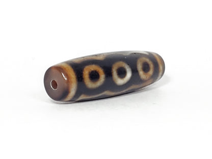 Antique Five Eye Motif Dzi Bead with Bloodspots (AntD-B-S-FiE-061223)