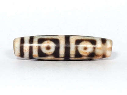 Antique Four Eye Motif Dzi Bead with Extreme Bloodspots (TiD-Ant-FoE-XB) - Very Rare
