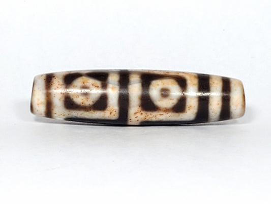 Antique Four Eye Motif Dzi Bead with Extreme Bloodspots (TiD-Ant-FoE-XB) - Very Rare