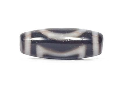 Tibetan Heaven Gate & Earth Gate Motif Dzi Bead with Bloodspots