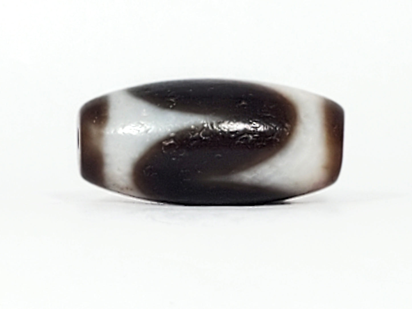 Antique Tibetan Tasso Motif Dzi Bead with Bloodspots (TiD-Ant-B-Tasso-093024)