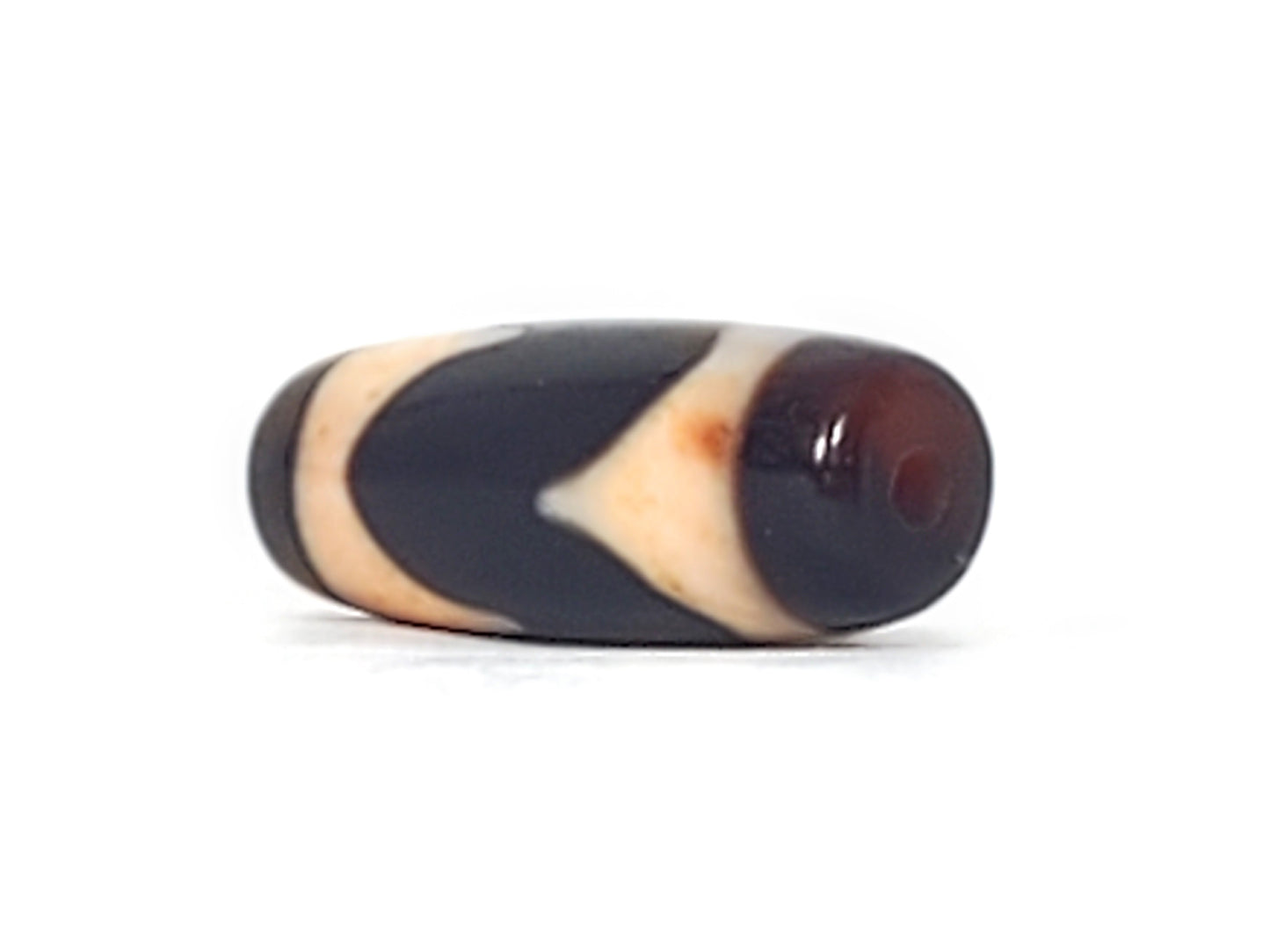 Antique Tibetan Tasso Motif Dzi Bead with Bloodspots (TiD-Ant-B-Tasso-092924) - Exquisite Bead!