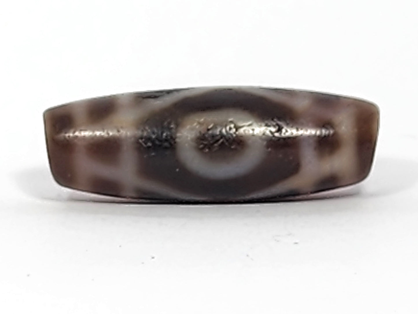 Antique Two Eye Dzi with Bloodspots (042125)