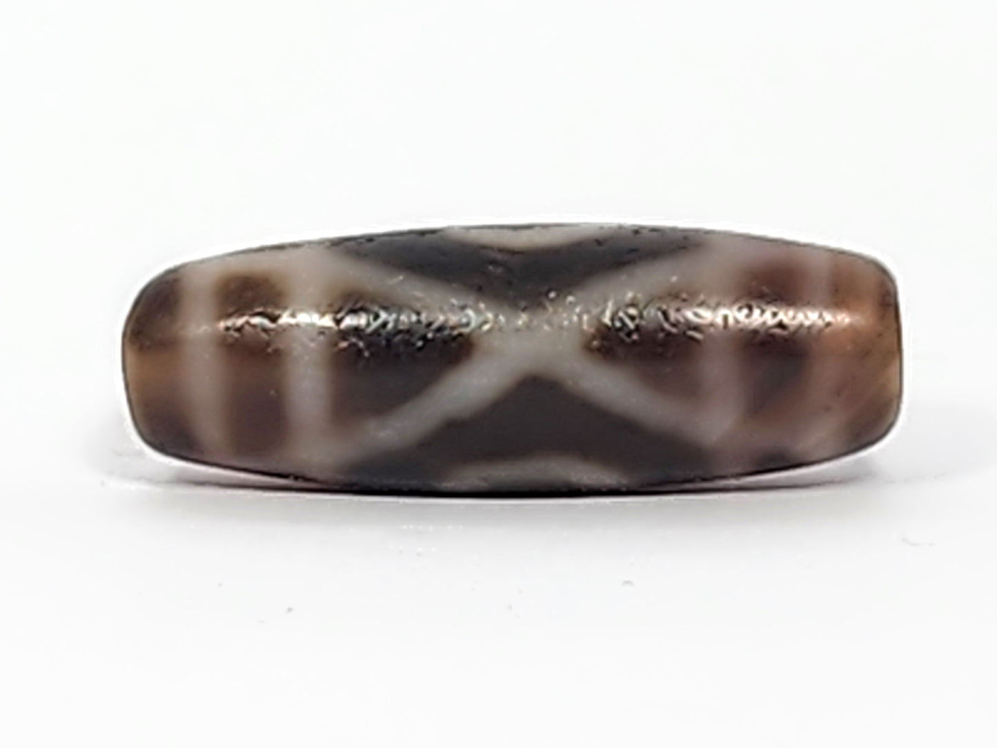 Antique Two Eye Dzi with Bloodspots (042125)