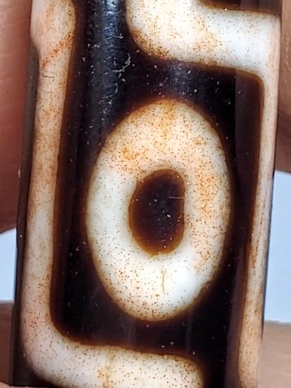 Exquisite Antique Tibetan Nine Eye Dzi with Extreme Bloodspots - Rare Large Dzi