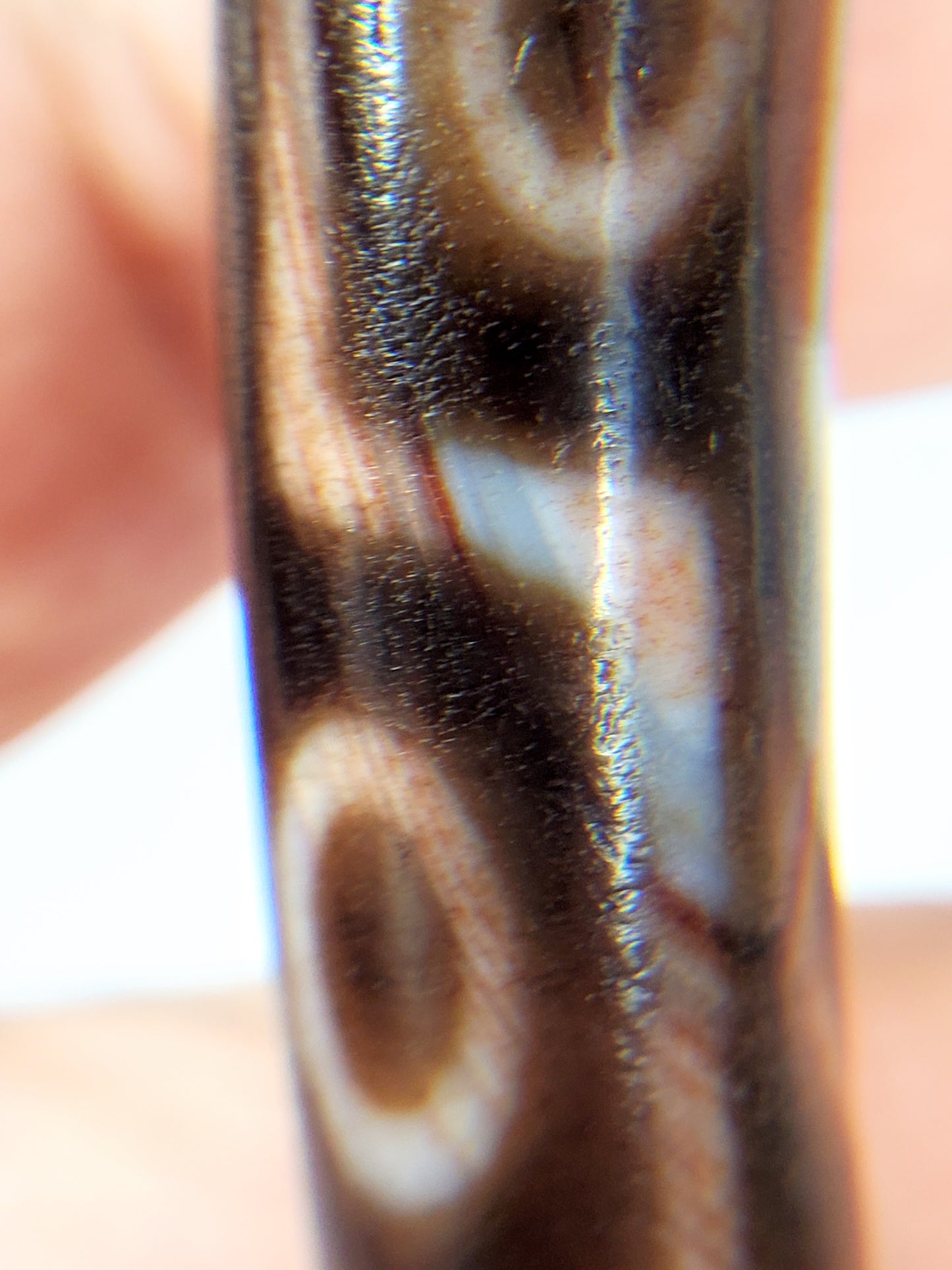 Antique Nine Eye Dzi with Bloodspots - Rare Large Dzi