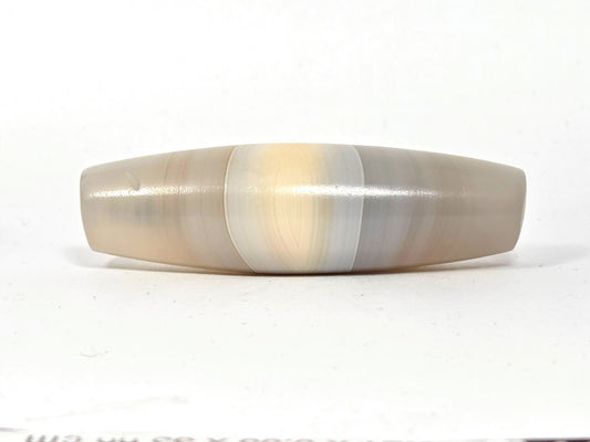 N-N-062126-1E2 New Natural One Eye dzi bead, full front view, concentric eye visible, 42.5×16.8mm, unretouched