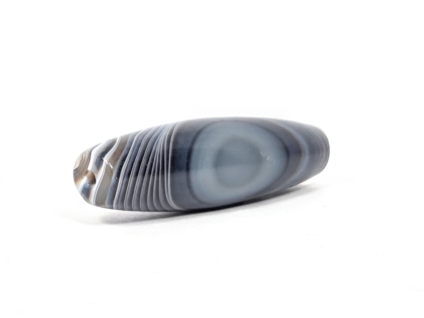 Antique Dzi Bead featuring Naturally Formed One Eye Motif (010126)