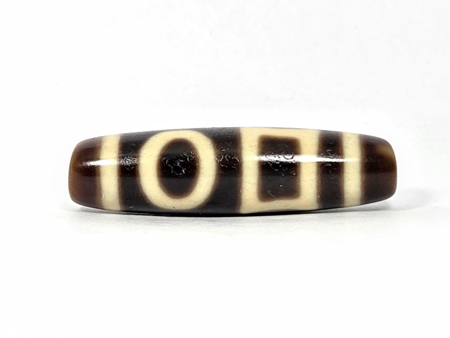 N-062926-DHE face A, circle and square double heaven earth motif, very dark brown agate 40.9×11.2mm, unretouched