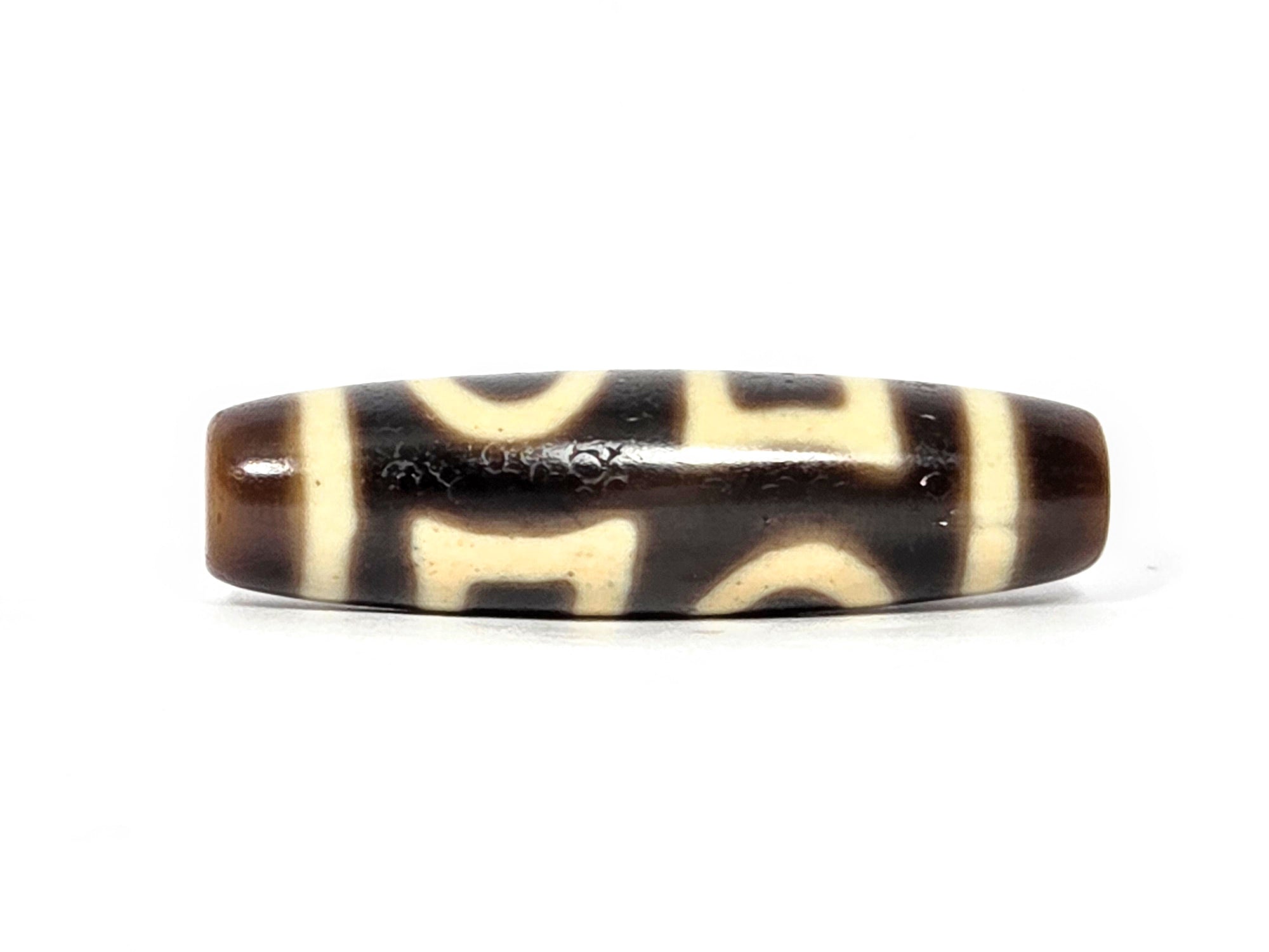 New Double Heaven & Earth Motif Taiwan Dzi Bead (090425)