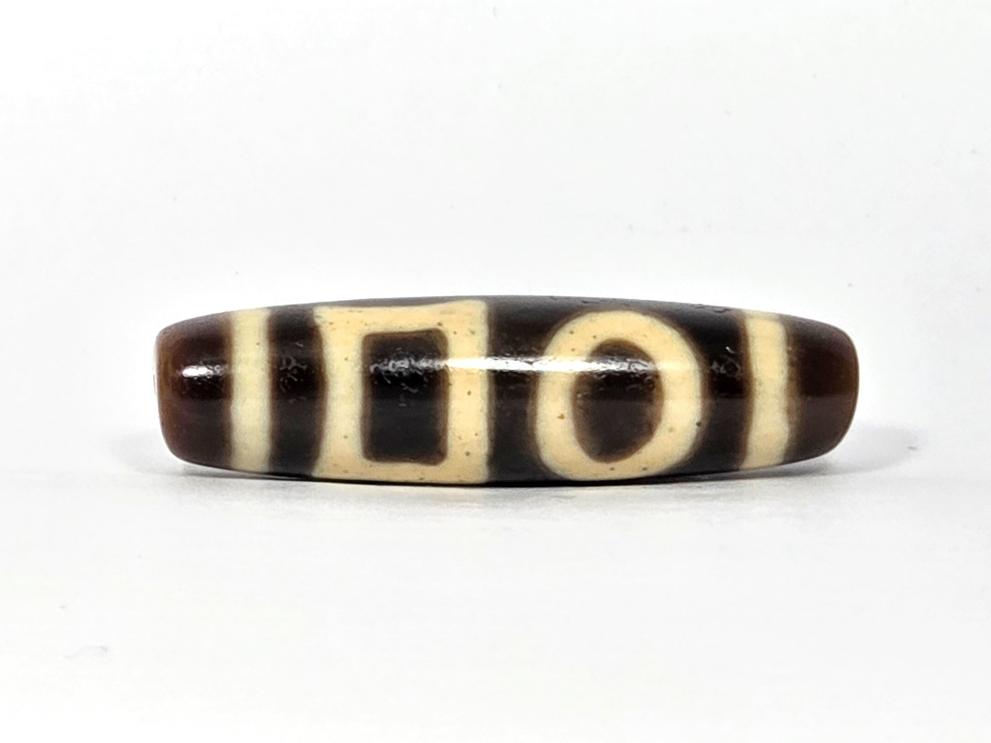 New Double Heaven & Earth Motif Taiwan Dzi Bead (090425)