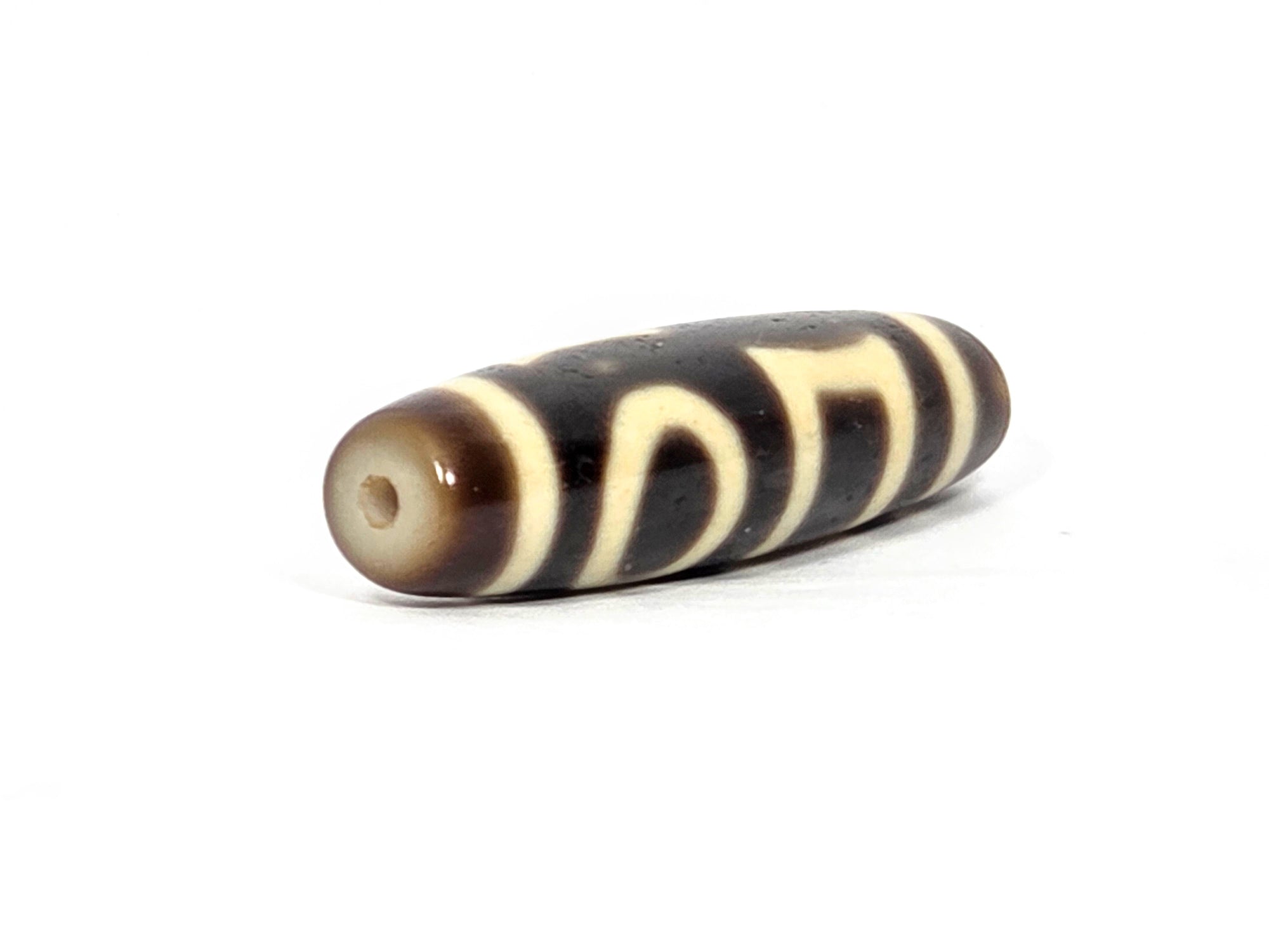 New Double Heaven & Earth Motif Taiwan Dzi Bead (090425)
