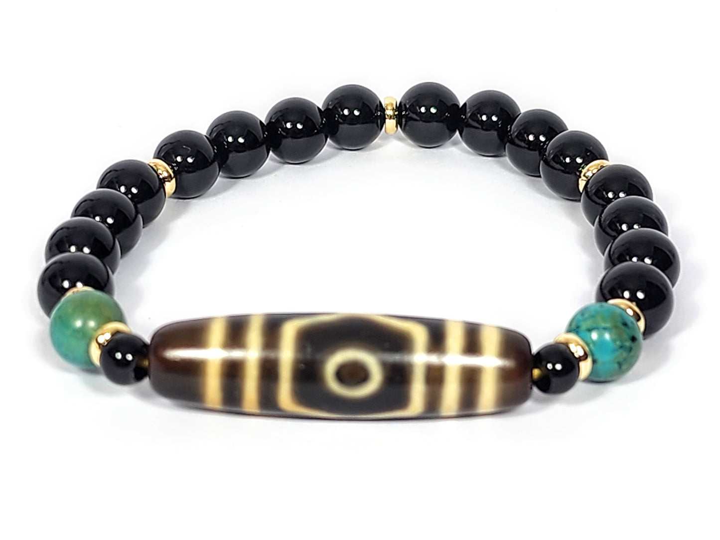Three Eye Dzi Bead Bracelet