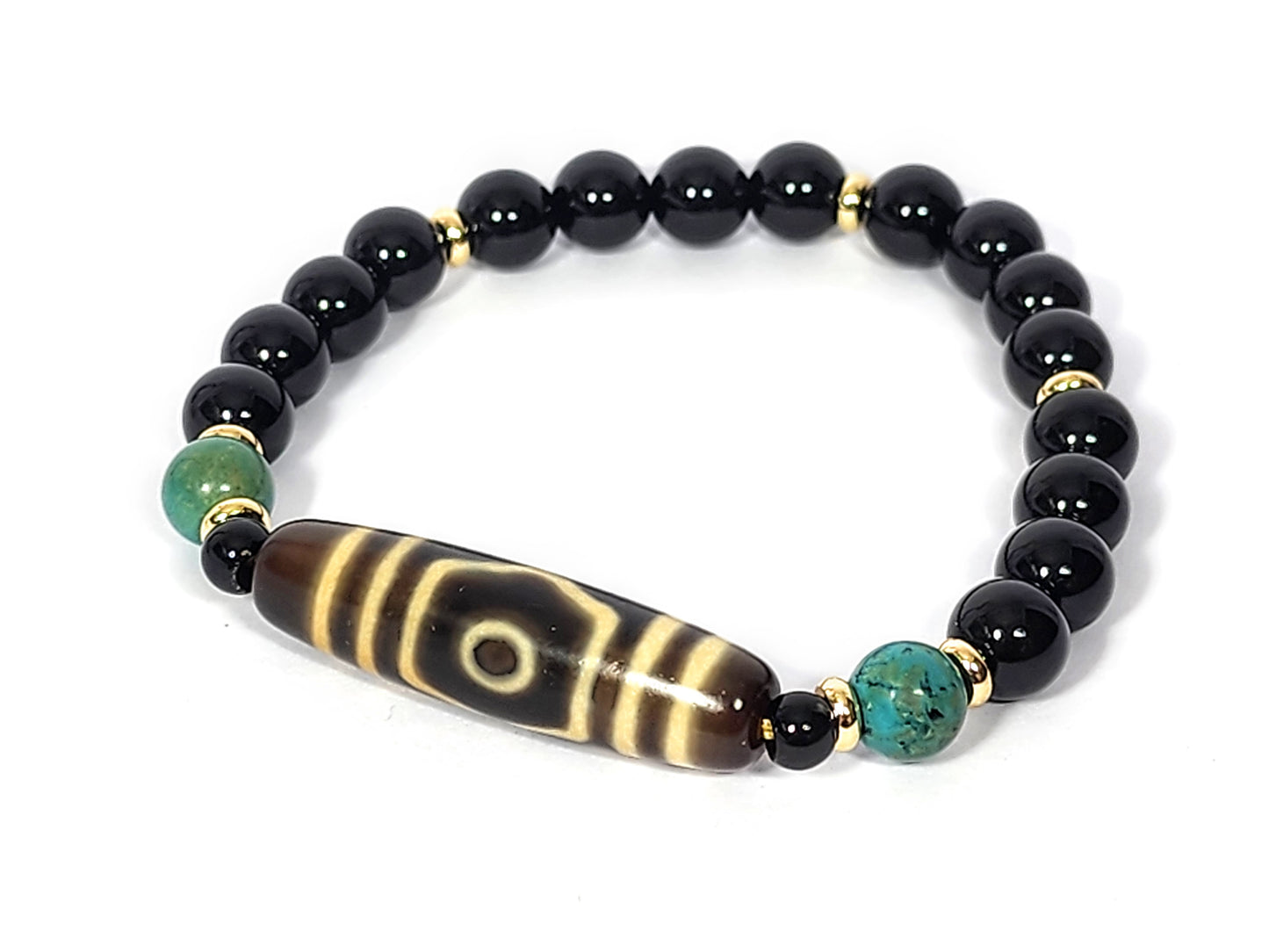 three eye dzi bracelet; amulet; wear this dzi to improve fortune
