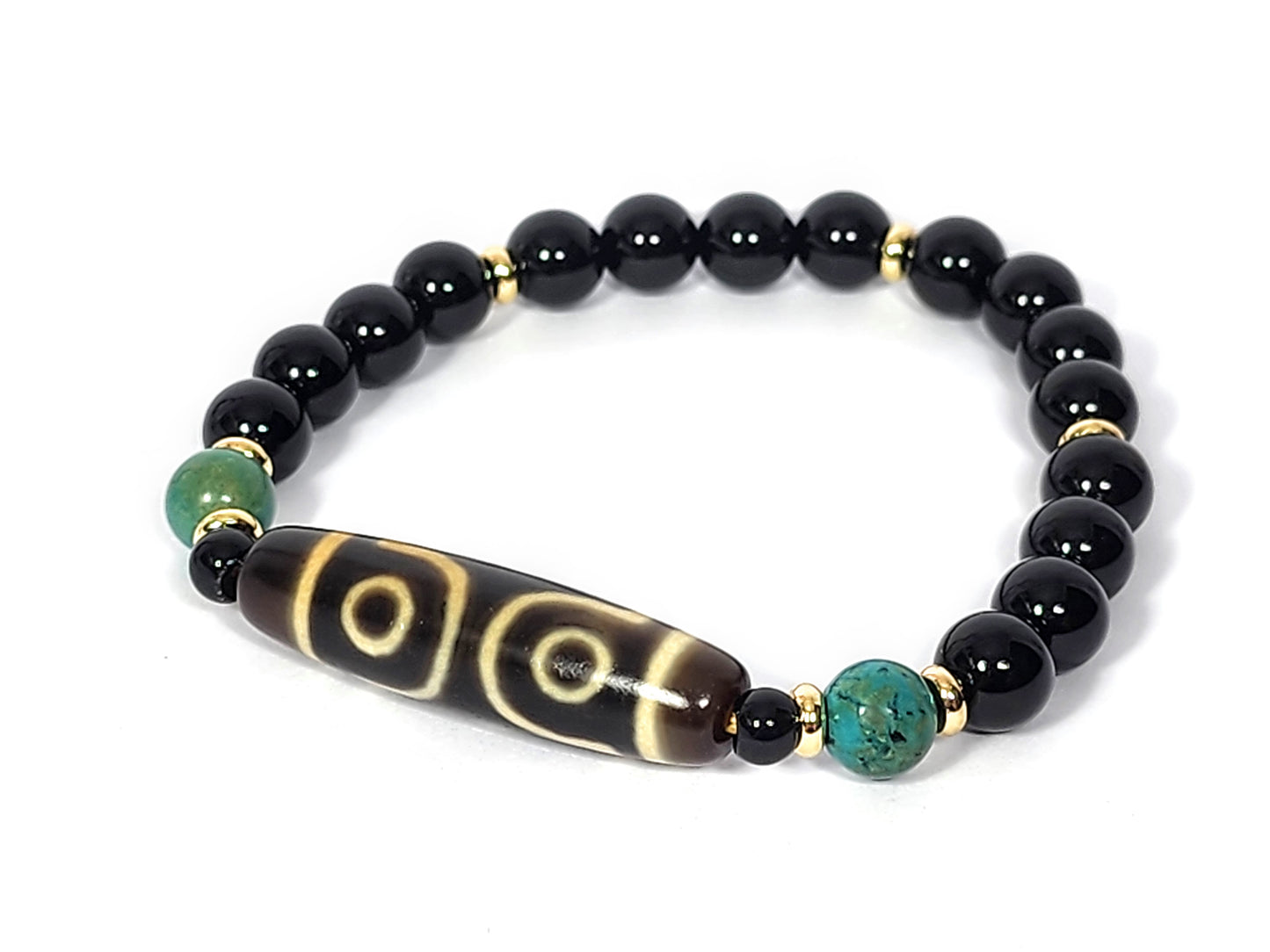 Three Eye Dzi Bead Bracelet