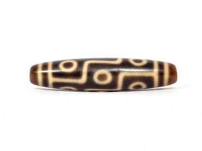 Antique Tibetan Dzi Bead Adorned with the Nine Eye Motif (TiD-Ant-200-NE-102225)