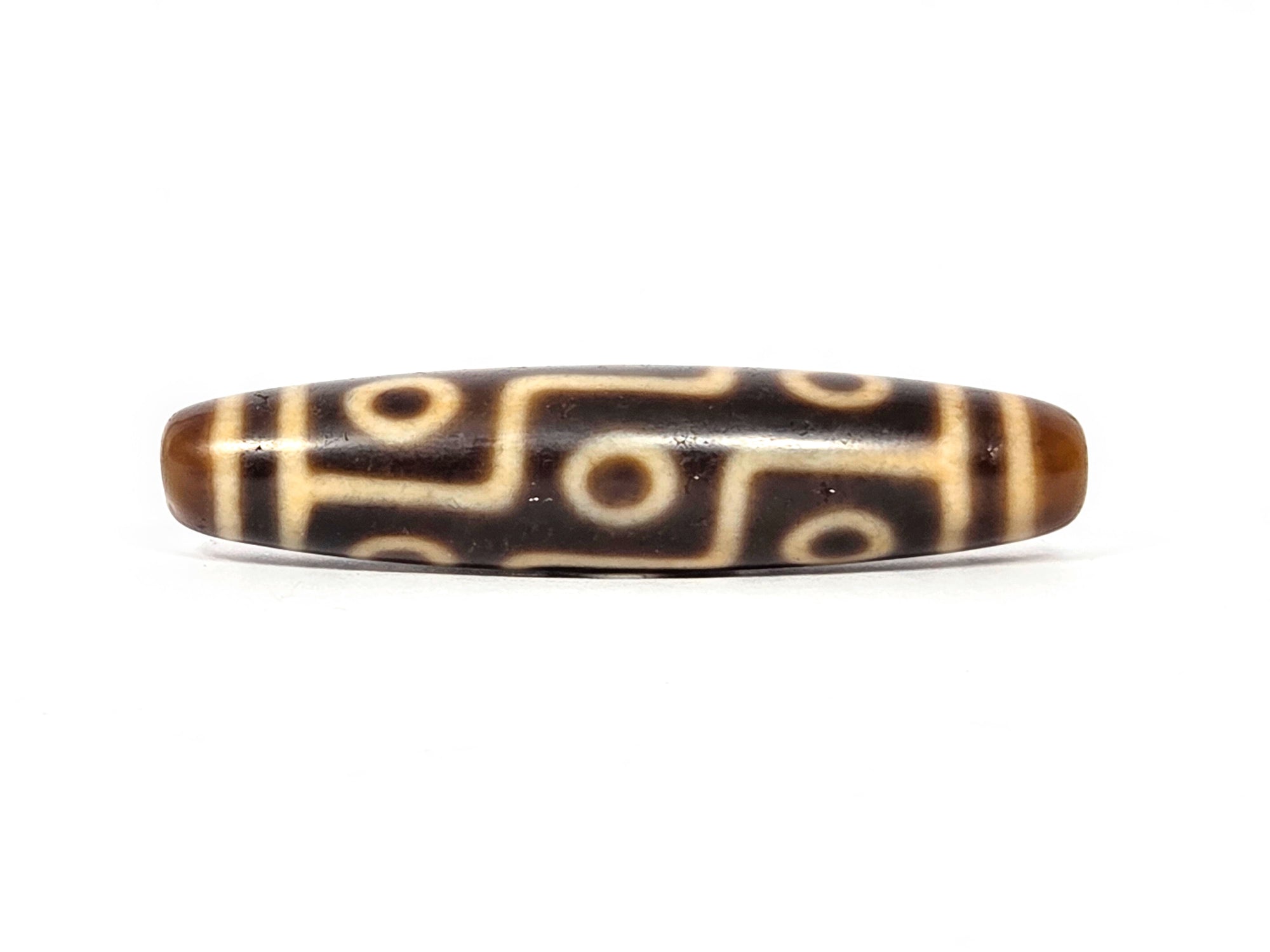 Antique Tibetan Dzi Bead Adorned with the Nine Eye Motif (TiD-Ant-200-NE-102225)