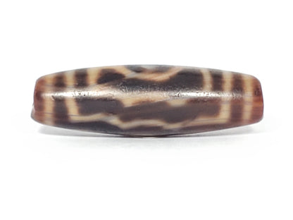 Antique Three Eye Earth Gate Dzi with Bloodspots (AntD-B-ThEEG-110823)