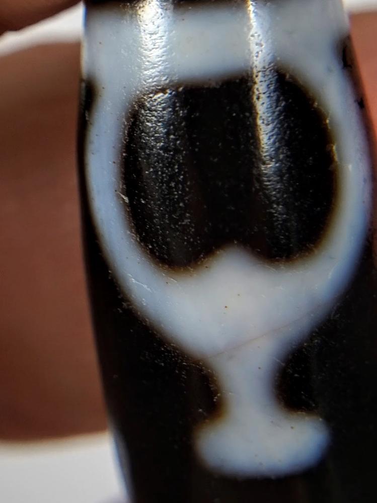 Vintage Treasure Vase Motif Dzi Bead with Bloodspots (TaD-V-B-TrV-092224)