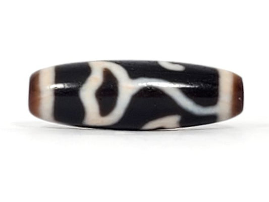 Vintage Lotus Bud Motif Dzi Bead with Bloodspot (TaD-V-B-LB-090924)