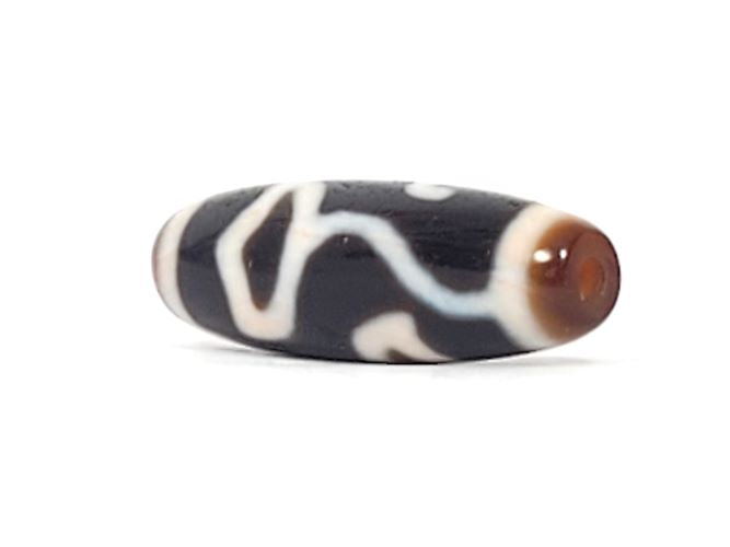 Vintage Lotus Bud Motif Dzi Bead with Bloodspot (TaD-V-B-LB-090924)