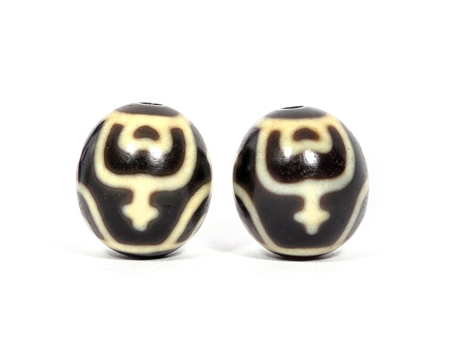 V-073026-TVP2 vintage round treasure vase dzi pair face D treasure vase composition dark brown unretouched