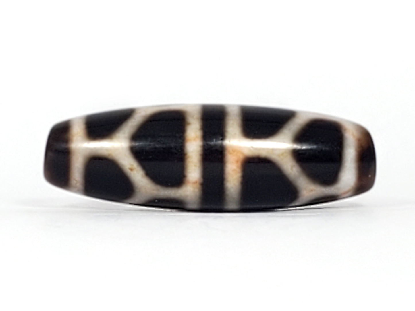 Vintage Double Longevity Motif Dzi Bead with Bloodspots (TaD-V-B-DL-092824-3)