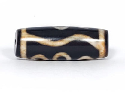 V-102723-6EBS Six Eye dzi bead, alternate reverse showing wave pattern and lower eye arcs, unretouched