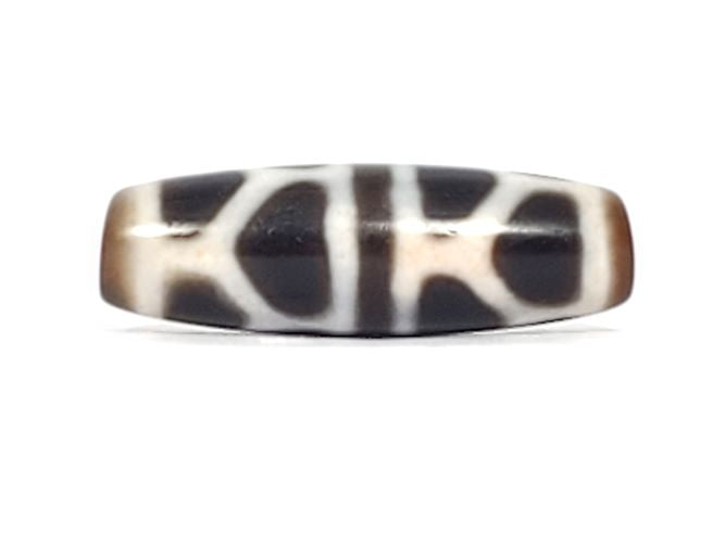Vintage Double Longevity Motif Dzi Bead with Bloodspots (TaD-V-B-DL-090924)