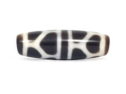 Vintage Double Longevity Motif Dzi Bead with Bloodspots (TaD-V-B-DL-090924)