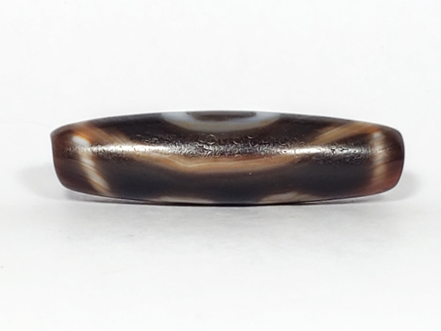 Ancient Three Eye Motif Dzi Bead (TiD-Anc-ThE-061523) - Old Dzi