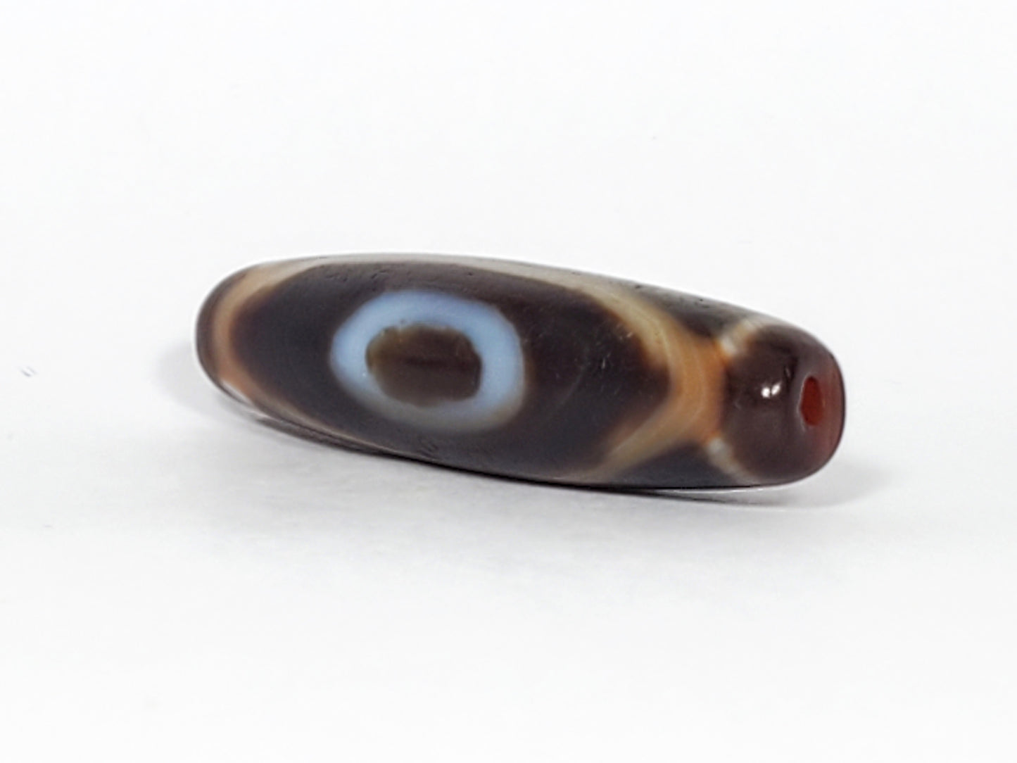 Ancient Three Eye Motif Dzi Bead (TiD-Anc-ThE-061523) - Old Dzi