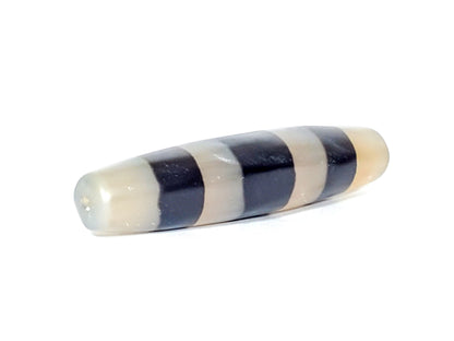 Ac-061426-5SChung ancient Cho dzi 措思天珠, right end, glassy milky translucent tip, clean drill hole, unretouched