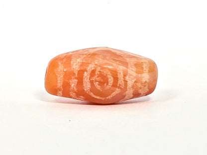 Ac-083126-2EHGTT ancient carnelian dzi 23.7x12.1mm two eye heaven gate primary face unretouched