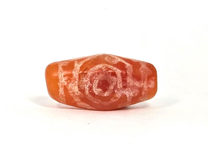 Ac-083126-2EHGTT ancient carnelian dzi second eye face deep red-orange centre crystallised unretouched