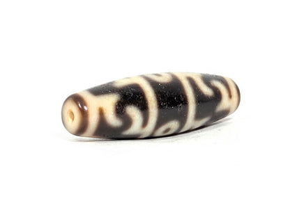 Three Eye Guru Rinpoche Paraphernalia At-071426-3EGRP 37.6×12.0mm, end angle A — cream end cap, drill opening, unretouched.