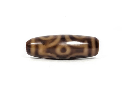 At-082326-6EMD antique six eye dzi bead second 90-degree rotation organic cream motif field dark brown unretouched