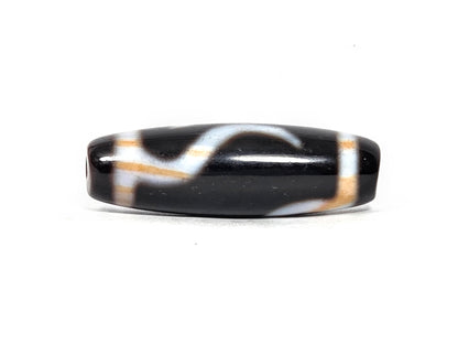 At-090526-RYBS antique ruyi dzi black agate face B interlocking ruyi curves honey-stripe visible, unretouched