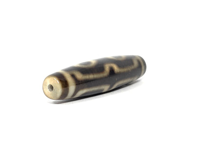 N-090526-4EV3 new four eye variant dzi dark brown honey agate angled drill end warm honey cap, unretouched