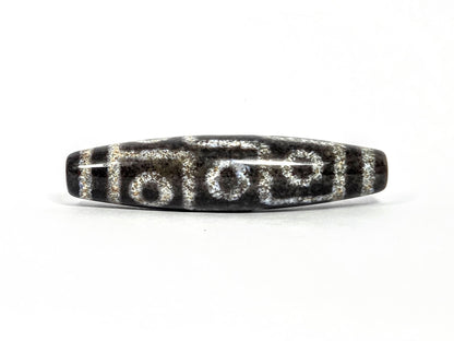N-082326-9EBS new nine eye dzi bead third rotation full eye row crystallised cream zones unretouched