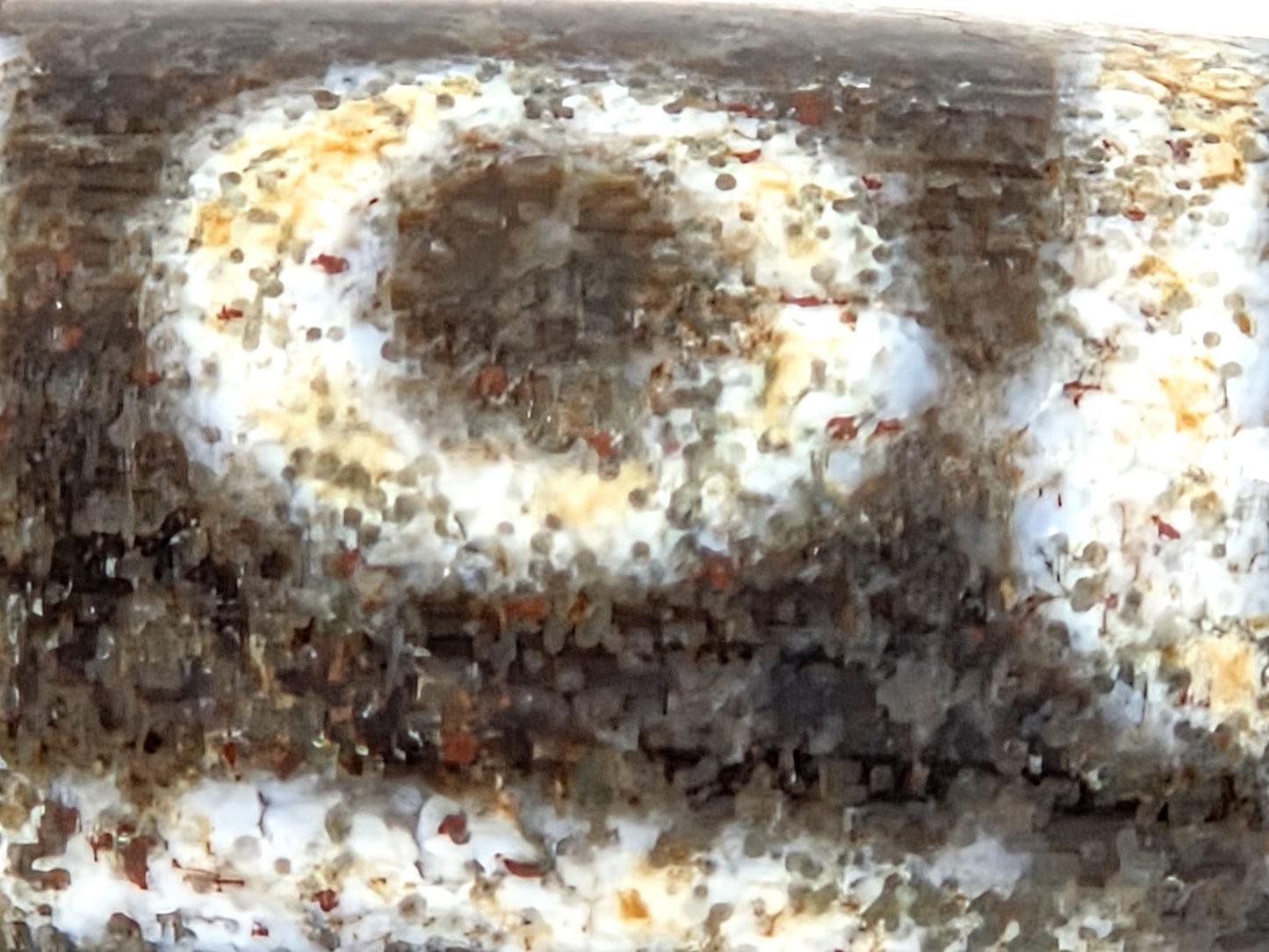 N-082326-9EBS new nine eye dzi bead macro bloodspot eye ring cinnabar brick-red saturation cream zone unretouched