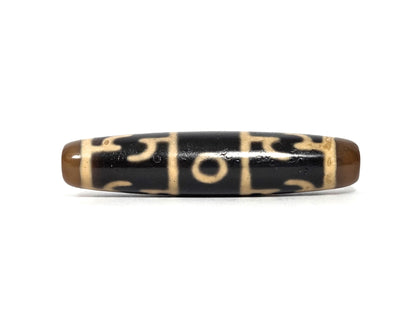 N-090526-3EGRP new Guru Rinpoche three eye dzi black agate face B paraphernalia eye composition, unretouched