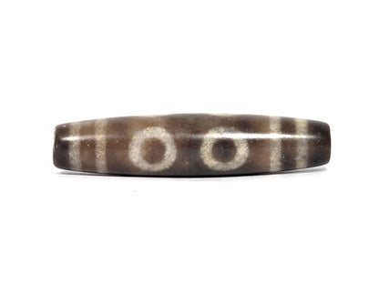 N-090326-6E new six eye dzi brown-grey agate third rotation two eyes consistent ground colour, unretouched